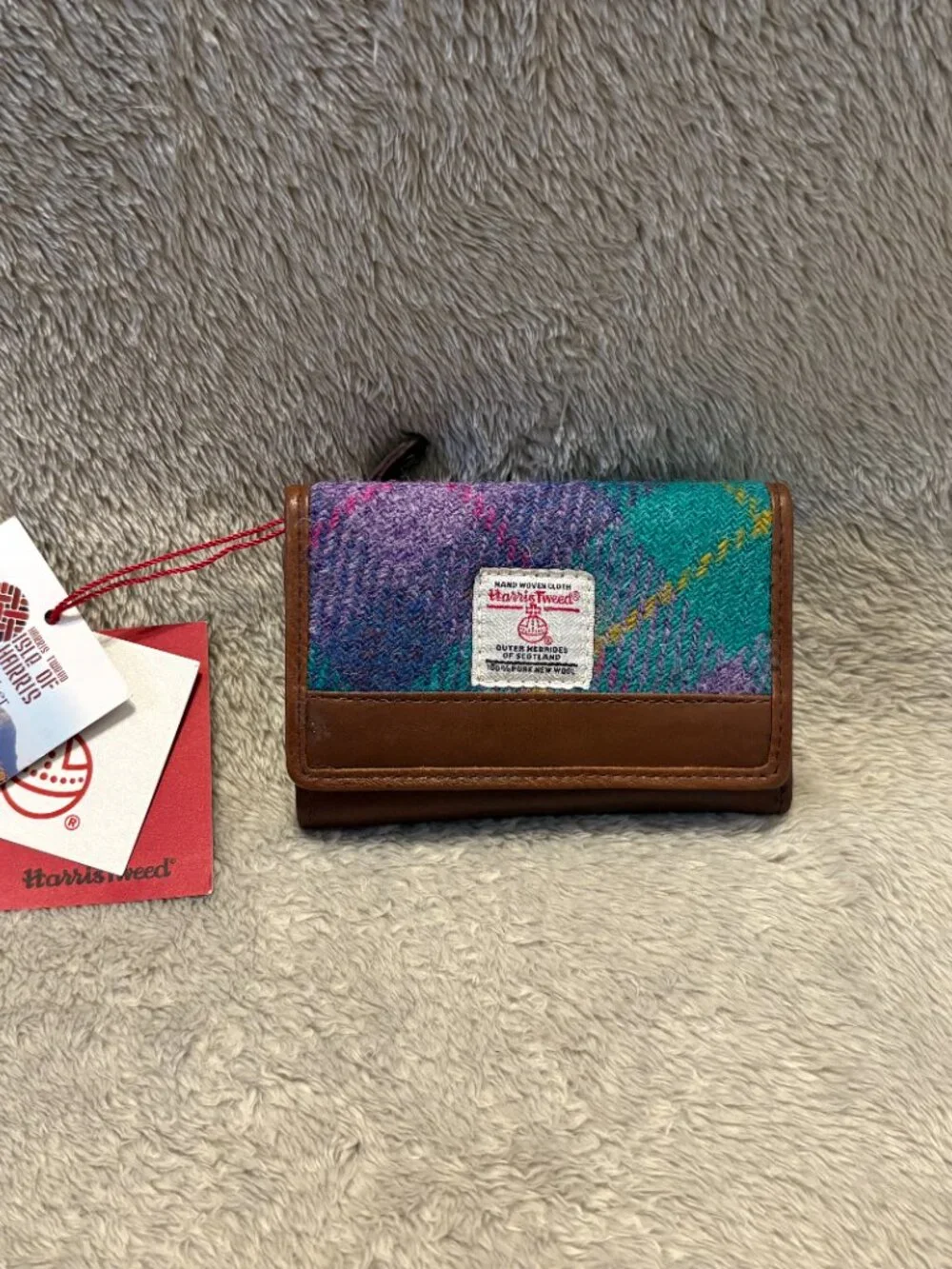 Harris Tweed Barra Purse Wallet A0222 | NWT | Genuine Leather & Authentic Harris